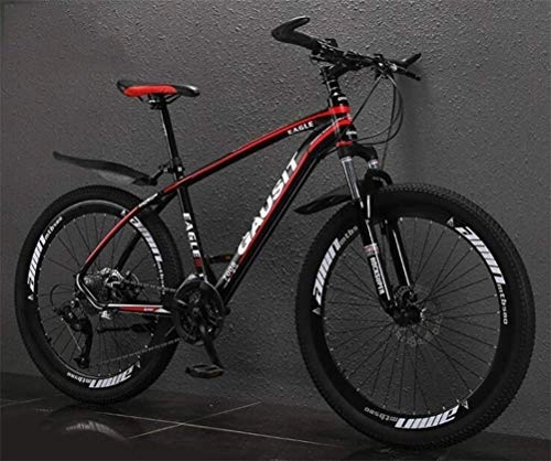 Mountain Bike : WJSW City Road Bicycle Mountain Bike For Adults, Dual Disc Brakes Off-road Damping (Color : Black red, Size : 27 speed)