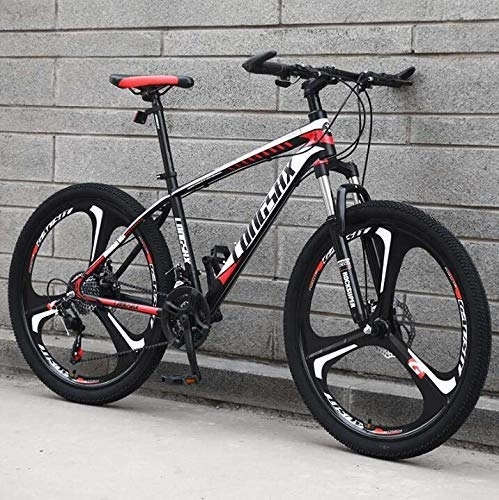Mountain Bike : WJSW Hardtail Bikes Mountain Bike Bicycle for Adults, Lightweight High-Carbon Steel Frame, Shock-Absorbing Front Fork, Double Disc Brake
