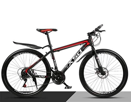 Mountain Bike : WJSW Mens' Mountain Bike, 26 Inch MTB Dual Suspension Mountain City Road Bicycle (Color : Black red, Size : 27 speed)