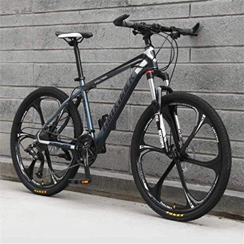 Mountain Bike : WJSW Mens Mountain Bike, 26 Inch Riding Damping City Road Bicycle Adults MTB Sports Leisure (Color : Black ash, Size : 30 speed)