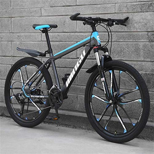 Mountain Bike : WJSW Mountain Bike For Adults City Road Bicycle - Commuter City Hardtail Bike Unisex (Color : Black blue, Size : 27 Speed)