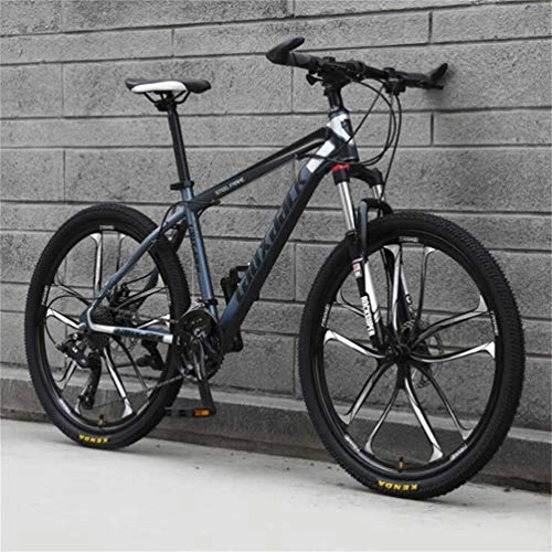 Mountain Bike : WJSW Riding Damping Mountain Bike, 26 Inch City Road Bicycle For Adults Sports Leisure (Color : Black ash, Size : 27 speed)