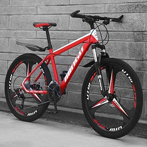 Mountain Bike : WJSW Variable Speed Mens MTB, Hardtail Mountain Bikes Off-road Damping City Road Bicycle (Color : Red, Size : 21 Speed)