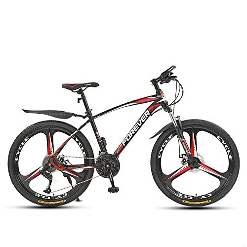 Mountain Bike : WLWLEO 26 Inch Mountain Bikes, High-carbon Steel Frame Double Disc Brake System All Terrain Mountain Bicycle for Mountain Highway Road City, B, 24" 27 speed