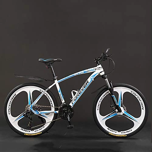 Mountain Bike : WLWLEO Mens Mountain Bike 26 Inch Full Suspension Mountain Bikes Hybrid Bicycle High Carbon Steel Frame 150kg Load, Dirt Bike with 3 Cutter Wheel, A, 26" 21 speed