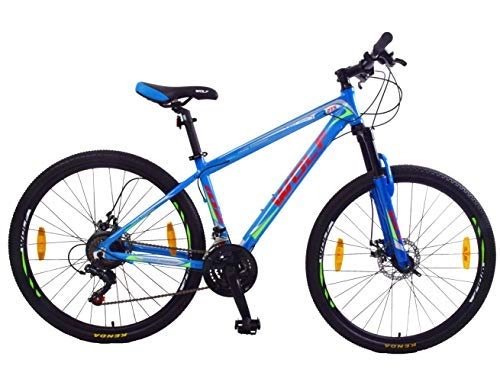 Mountain Bike : Wolf. Firelfy 27.5" (650B) Wheel Mountain Bike Disc Brakes Front Suspension 15.5" Alloy Frame Blue 21 Speed Shimano