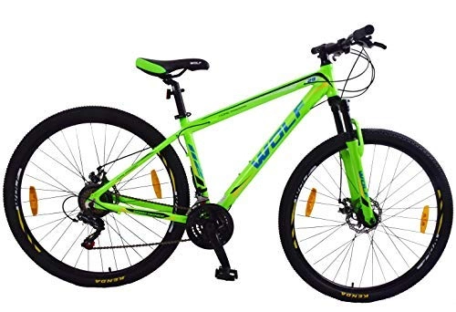 Mountain Bike : Wolf. Firelfy 27.5" (650B) Wheel Mountain Bike Disc Brakes Front Suspension 15.5" Alloy Frame Green 21 Speed Shimano