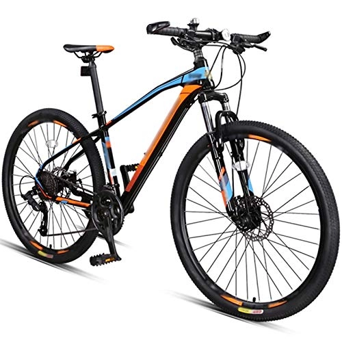 Mountain Bike : WPW Mountain Bikes, Unisex 27-speed Bicycle, Aluminum Alloy Super Lightweight MTB (Color : Orange-Disc brake, Size : 26inches)