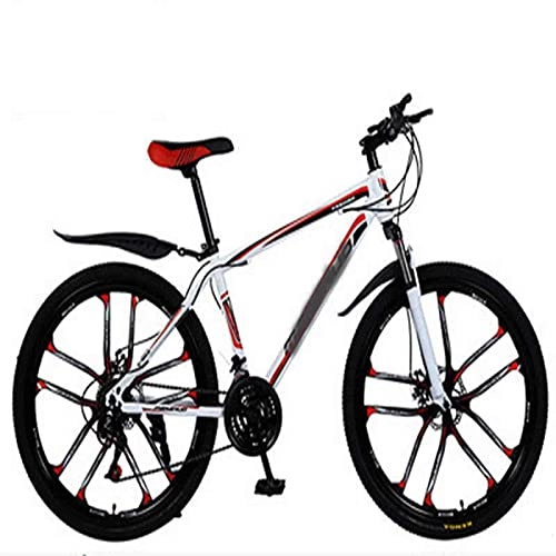 Mountain Bike : WXXMZY Lightweight 24-speed, 27-speed Mountain Bikes, Strong Aluminum Frame, Cross-country Bikes, Carbon Fiber Male And Female Variable Speed Bikes (Color : B, Inches : 26 inches)