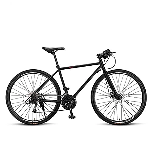 Mountain Bike : WXXMZY Unisex 700C Mountain Bike, 27-speed City Mountain Bike For Adults And Teenagers, Carbon Steel Suspension Fork Mountain Bike (Color : Black)
