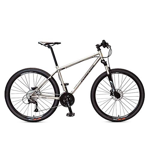 Mountain Bike : WYN Chrome Molybdenum Steel Mountain Bike Bicycle Racing Cross Country, Chrome silver black, Other