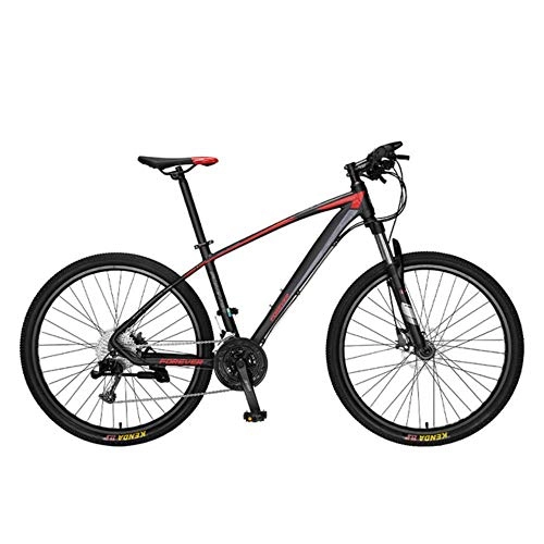 Mountain Bike : WYN Mountain Bike 26 Inch Steel 33 Speed Bicycle Cross Country Racing Integrated Wheel Aluminum, Black and red, 26 * 19(175-185cm)