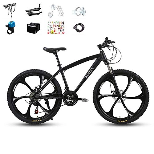 Mountain Bike : XHCP 26 Inch Mountain Bike Bicycle, Double Disc Brake Speed Road Bike, Carbon steel shock-absorbing frame, Male and Female Students Bicycle