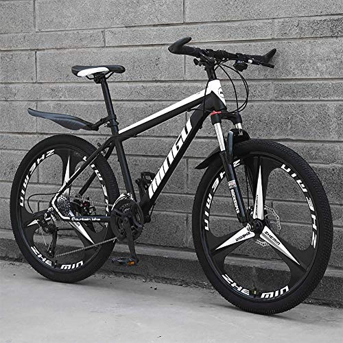 Mountain Bike : XHCP Mens 26 Inch Mountain Bike with Disc Brake, High Carbon Steel Mountain Bikes Adult Mountain Bikes Men / Women (Black)