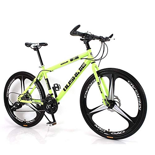 Mountain Bike : XHCP Mountain Bike, One-Wheel Carbon Steel Bike, 26-Inch Male And Female Shock-Absorbing Variable Speed Student Bikes, 21 / 24 / 27 / 30-Speed Couple Mountain Bicycle, MTB, Green, 24 speed