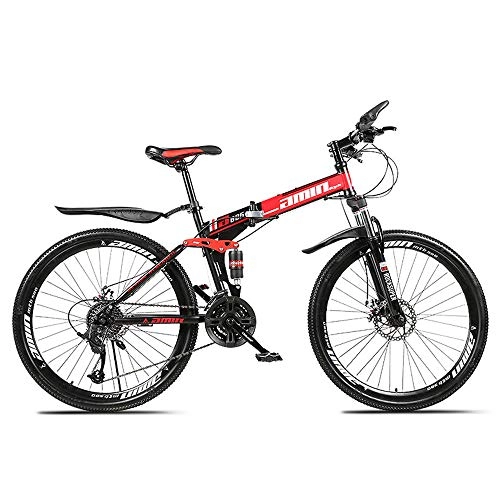 Mountain Bike : Xiaochao Mountain Bike, 30-Speed High Carbon Steel Variable Speed Bicycle, 26 Inch Double Shock Absorption Folding Bicycle