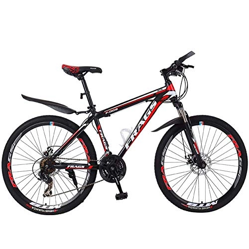 Mountain Bike : XIAOFEI Mountain Bike, Adult And Male Variable Speed Bicycles Off Road Racing, 24 / 26 Inch 21 Speed Shock-Absorbing Front Fork, Thickened Frame, Front And Rear Disc Brakes, A1, 26 21S