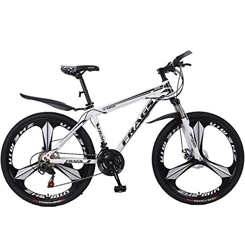 Mountain Bike : XIAOFEI Mountain Bike, Adult And Male Variable Speed Bicycles Off Road Racing, 24 / 26 Inch 21 Speed Shock-Absorbing Front Fork, Thickened Frame, Front And Rear Disc Brakes, B6, 26 21S
