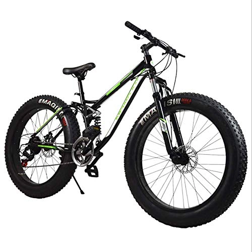 Mountain Bike : XIAOFEI Mountain Bike Downhill Mtb Bicycle / Bycicle Mountain Bicycle Bike, Aluminium Alloy Frame 21 Speed 26"*4.0 Fat Tire Mountain Bicycle Fat Bike, Green, 26