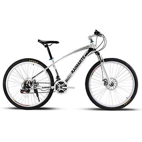 Mountain Bike : XNEQ 26 Inch 21 / 24 / 27 Speed Adult Mountain Bike, Student Riding Shock Absorber Variable Speed Bicycle, Gift Bike, Race Grade Shifting System, White, 24