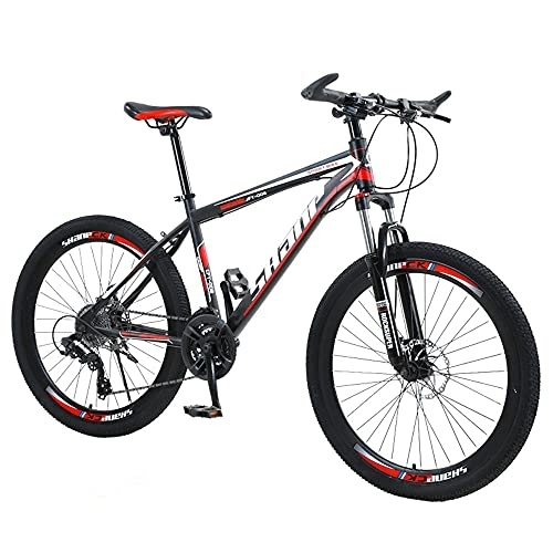 Mountain Bike : XUDAN Mountain Bike, 21 / 24 / 27 / 30 Speed, Dual Disc Brakes Are Easy To Assemble 24 / 26 Inch Sensitive Shifting And Shock Absorption Thick Tire Road Bike