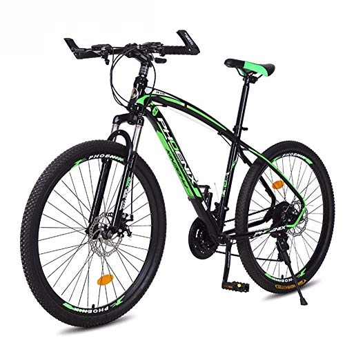 Mountain Bike : Xue 24" Mountain Bicycle with Suspension Fork 24-Speed Mountain Bike with Disc Brake, Lightweight Aluminum Frame, Green, 27.5inch
