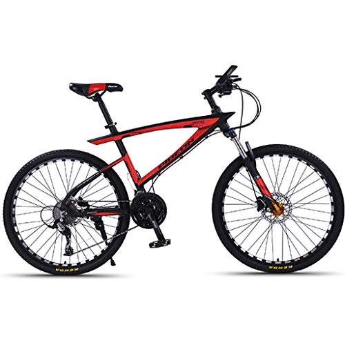 Mountain Bike : XZBYX This Mountain Bike Is Suitable for Adult Men's 27-Speed Wide Tire Bicycles. Off-Road Bicycles Have Shock Absorption And Deceleration Functions. Wheel Diameter Is 26 Inches, 168 * 98CM, Red