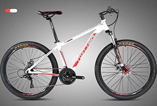 Mountain Bike : XZM 26 inch 21 Speed Mountain Bike Double Disc Brakes MTB Bike Bicycle, white red, 26x17 Inch
