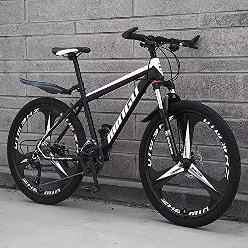 Mountain Bike : Y DWAYNE Adult Mountain Bike, 24 inch Wheels, Mountain Trail Bike High Carbon Steel Outroad Bicycles, 21-Speed Bicycle Full Suspension MTB ​​Gears Dual Disc Brakes Mountain Bicycle adjustable seat