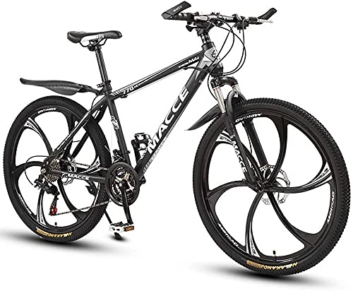 Mountain Bike : Y DWAYNE Black Mountain Bike MTB, 26 Inch Bike, 27 Speed Shifters, Front And Rear Disc Brakes, Front Shock Absorbers, for Adults Or Teenagers