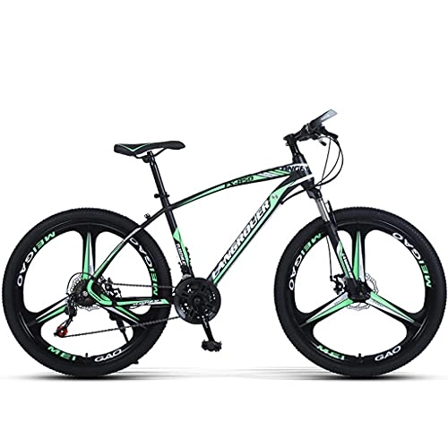 Mountain Bike : Y DWAYNE MTB Mountain Bike 26 Inches, 27 Speed Rear Deraileur, Front And Rear Disc Brakes, Multiple Colors, Suitable Height 160-185 Cm, Green
