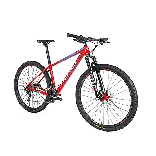 Mountain Bike : YALIXI Mountain bike, adult mountain bike, carbon fiber frame mountain bike adult off road suspension bike 30 speed, 29 * 17 in, red
