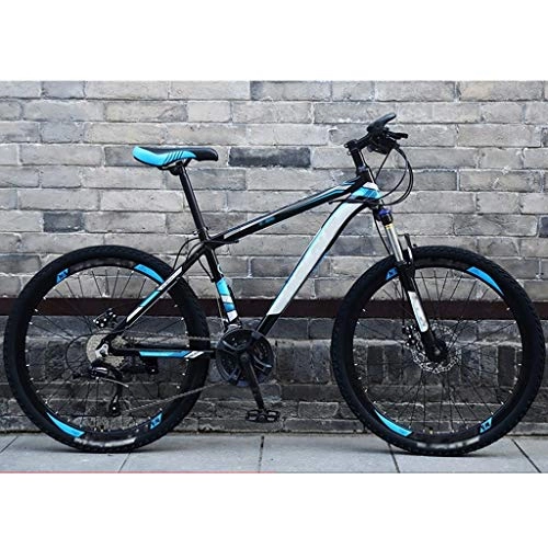 Mountain Bike : YANGDONG 24-speed Gear Adult Mountain Bike, Mountain Bike High Carbon Steel Full Suspension, High-speed Bike Double Disc Brake Outdoor Mountain Bike (Color : C, Size : 24inch)