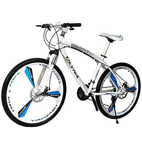 Mountain Bike : YANGSANJIN 26 Inch Mountain Bikes, High-Carbon Steel, Double Disc Brake Adjustable Seat Bicycle, Suitable for Students, Cyclists, 21 Speed