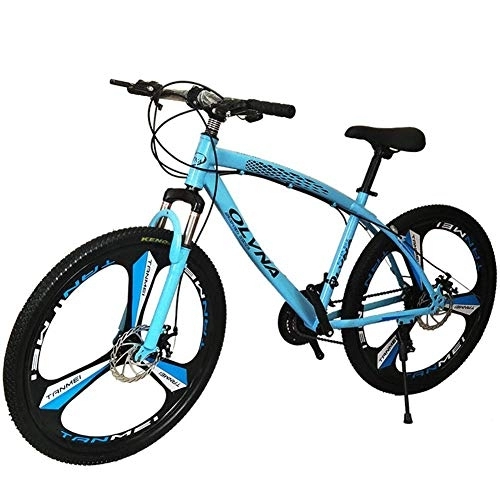 Mountain Bike : YANGSANJIN Mountain Bikes, Steel Frame 24 Speed, Front And Rear Shock Absorbers Double Disc Brake Bike 26 Inch
