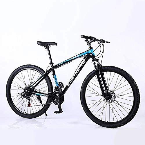 Mountain Bike : YCHBOS Adult Mountain Bike, 29 inch Wheels, Mountain Trail Bike Aluminum Alloy Frame Outroad Bicycles, 21 / 24 / 27 Speed Bicycle Front Suspension Dual Disc Brakes Mountain BicycleBlack blue-24 Speed