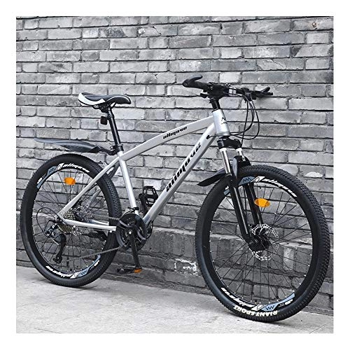 Mountain Bike : YCHBOS Bikes for Men 24 / 26 Inch Mountain Bike Trail Bike, 27 Speed Mountain Bike Adult Men High Carbon Steel Frame, Lockable Front Suspension, Dual Disc BrakesB-26 inch