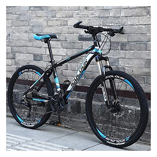 Mountain Bike : YCHBOS Mountain Bike 26 inch wheels, 27 Speed Adult Mountain Bicycle, Aluminum Alloy City Bicycle Dual Disc-brake For Men, suitable from 160-188 cmBlack blue