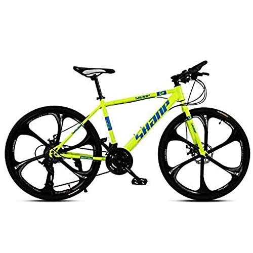 Mountain Bike : YI KE Mens Mountain Bike High Carbon Steel Gears Dual Disc Brakes Full Suspension MTB for Outdoor Cycling Travel Work Out