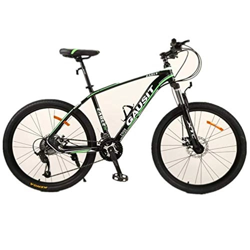 Mountain Bike : YOUSR 26 Inch Wheel Road Bike, Bicycle Dual Disc Brake Dual Suspension Mountain Bike Black Green 24 speed