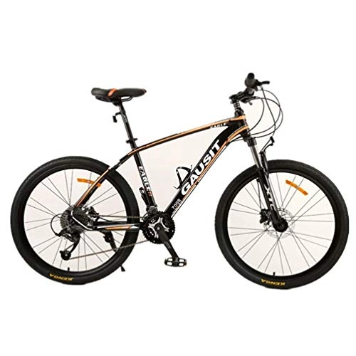 Mountain Bike : YOUSR 26 Inch Wheel Road Bike, Bicycle Dual Disc Brake Dual Suspension Mountain Bike Black Orange 27 speed