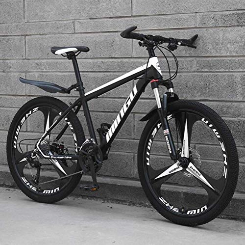Mountain Bike : YOUSR Commuter City Hardtail Bike, Mountain Bicycle Riding Damping Mountain Bike Black White 24 Speed