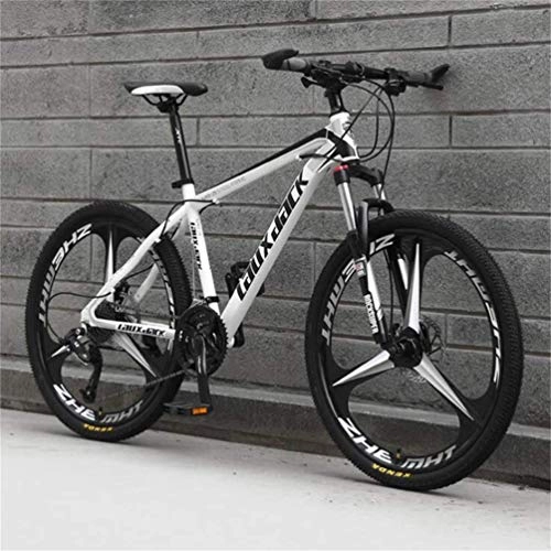 Mountain Bike : YOUSR Off-road Variable Speed Mountain Bicycle, 26 Inch Riding Damping Mountain Bike White Black 21 speed