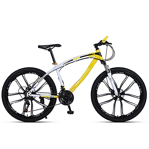 Mountain Bike : Youth / Adult 27-speed 10 Cutter Wheel Multifunctional Mountain Bike, Front Suspension Of Mountain Cross-country Bike, Multiple Colors, Anti-slip Resin Pedals, High-carbon Steel Frame, for Men For Youth