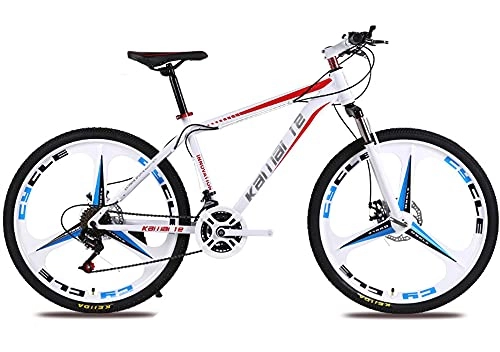Mountain Bike : Youth / Adult 27-speed 26 Inch 3 Cutter Wheel One-wheel Multifunctional Mountain Bike, Front Suspension Of Mountain Cross-country Bike, Multiple Colors, Anti-slip Resin Pedals, High-carbon Steel Frame, f