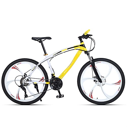 Mountain Bike : Youth / Adult 27-speed 6 Cutter Wheel Multifunctional Mountain Bike, Front Suspension Of Mountain Cross-country Bike, Multiple Colors, Anti-slip Resin Pedals, High-carbon Steel Frame, for Men For Youth