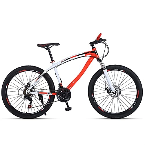 Mountain Bike : Youth / Adult 27-speed Windproof Spoke Wheel Multifunctional Mountain Bike, Front Suspension Of Mountain Cross-country Bike, Multiple Colors, Anti-slip Resin Pedals, High-carbon Steel Frame, for Men For