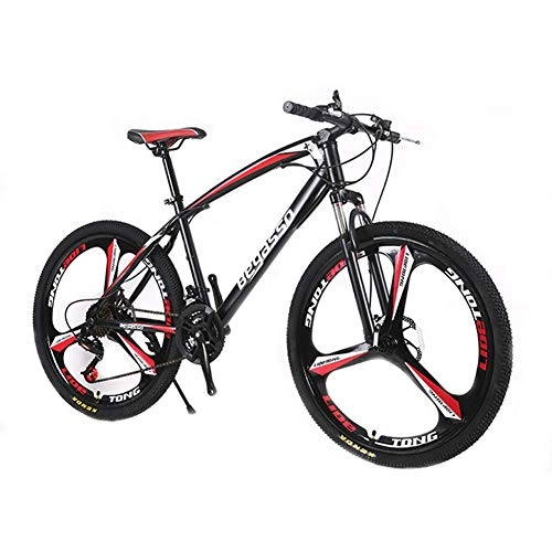 Mountain Bike : YQ Mountain Bike, 24" Inch High Carbon Steel Frame Unisex, 21 Speed Front And Rear Mechanical Disc Brake, A
