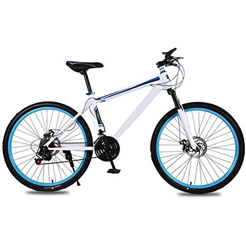 Mountain Bike : YSNJG Blue Mountain Bike Adult 26 Inch 21 Speed Shock Dual Disc Brakes Student Bicycle Folding Car