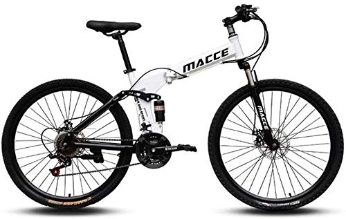 Mountain Bike : YWHCLH 26 / 24-inch Male and Female Mountain Bikes, Variable-speed Dual-disc Mountain Bikes, Mountain Bikes with Adjustable Front Seat Suspension, Road Bikes (24 inch 21 speed, White)